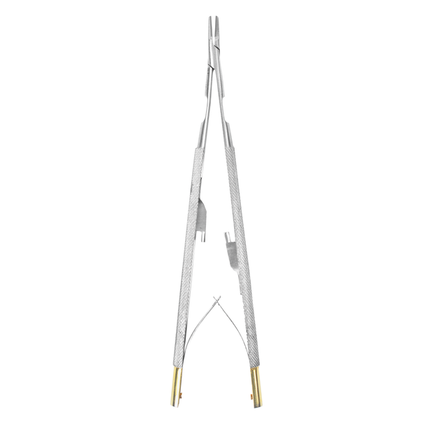 Mayo-Castroviejo Needle Holder with C/T Inserts (18cm) by 6binventgermany – Precision Suturing Forceps with Non-Slip Grip