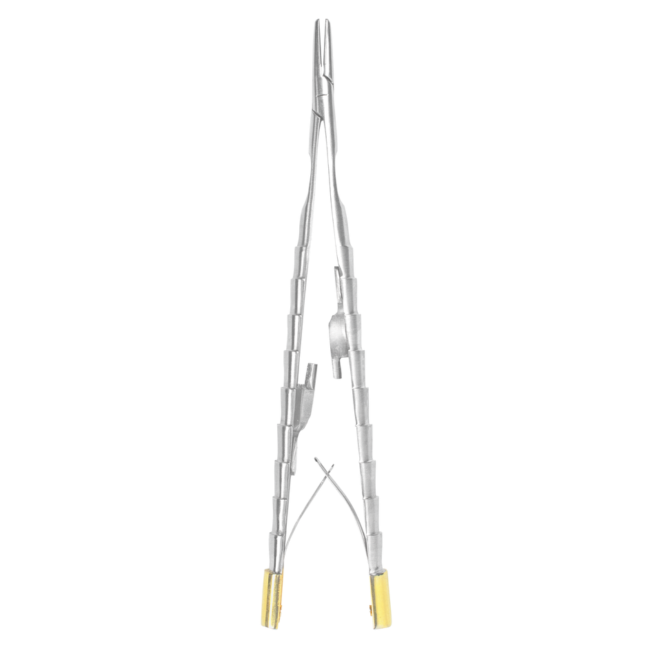 Mayo-Castroviejo Needle Holder with C/T (14cm) by 6binventgermany – Short, Straight Suturing Forceps for Delicate Sites