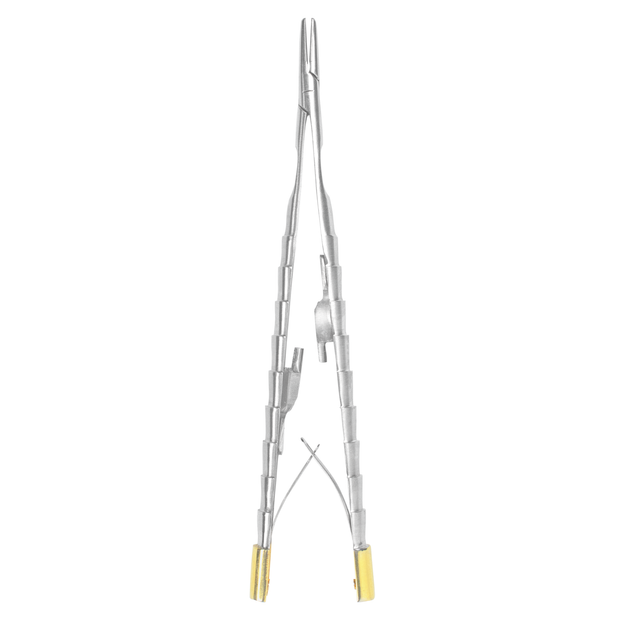 Mayo-Castroviejo Needle Holder with C/T (14cm) by 6binventgermany – Short, Straight Suturing Forceps for Delicate Sites