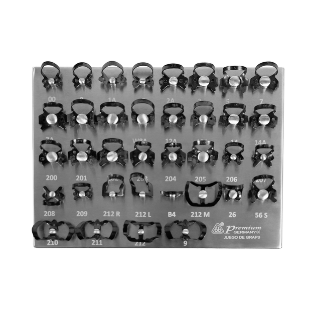 Premium Germany 36-Piece Rubber Dam Clamp Kit – Stainless Steel Organizer Tray Included